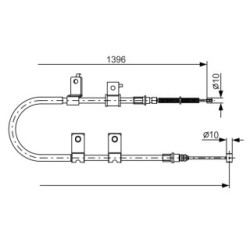 Handbrake Cable BOSCH 1987482083 OE Ref 96 534 871