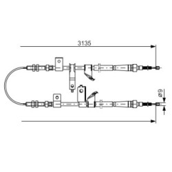 Handbrake Cable BOSCH 1987482088 OE Ref 54400M70F10