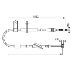 Handbrake Cable BOSCH 1987482093 OE Ref 54420-86G00