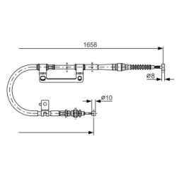Handbrake Cable BOSCH 1987482100 OE Ref 0K2A2 44410F