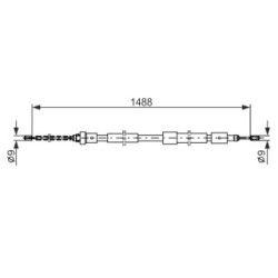 Handbrake Cable BOSCH 1987482103 OE Ref 96 28 846 980