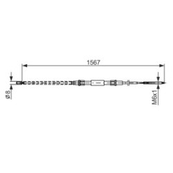 Handbrake Cable BOSCH 1987482104 OE Ref 191 609 721 C