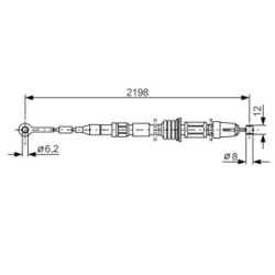 Câble de frein à main BOSCH 1987482127 pour VOLVO 760 OE 12297834