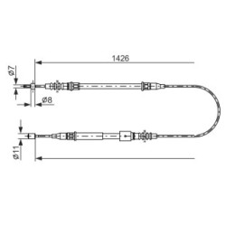 Handbrake Cable BOSCH 1987482140 OE Ref 5 22 015