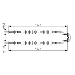 Câble de frein à main BOSCH 1987482141 pour VAUXHALL ZAFIRA OE 13153656