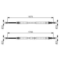 Handbrake Cable BOSCH 1987482144 OE Ref 60 25 370 827