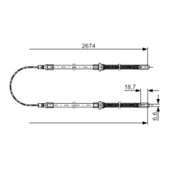 Handbrake Cable BOSCH 1987482148 OE Ref 99434589