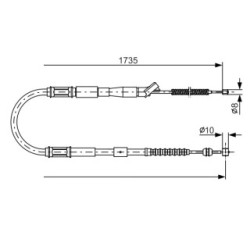 Câble de frein à main BOSCH 1987482160 pour TOYOTA CAMRY OE 4642033041