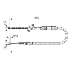 Handbrake Cable BOSCH 1987482170 OE Ref 91152686