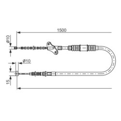Handbrake Cable BOSCH 1987482171 OE Ref 91152687