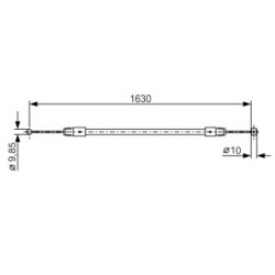 Câble de frein à main BOSCH 1987482187 pour AUDI, VW Q7, TOUAREG OE 7L0721556A
