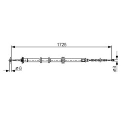 Handbrake Cable BOSCH 1987482203 OE Ref 51785644