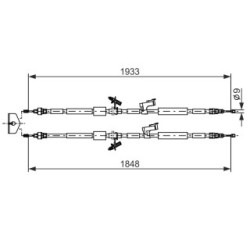 Handbrake Cable BOSCH 1987482280 OE Ref 1540884