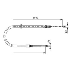 Handbrake Cable BOSCH 1987482303 OE Ref 36 53 000 01N