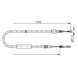 Handbrake Cable BOSCH 1987482310 OE Ref 8Z0 609 722D