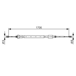 Handbrake Cable BOSCH 1987482316 OE Ref 96 718 141 80