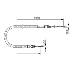 Handbrake Cable BOSCH 1987482323 OE Ref 96 845 676 80