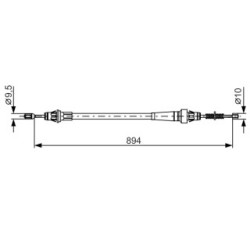Handbrake Cable BOSCH 1987482365 OE Ref 52128073