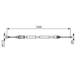 Handbrake Cable BOSCH 1987482388 OE Ref 3653000QAC