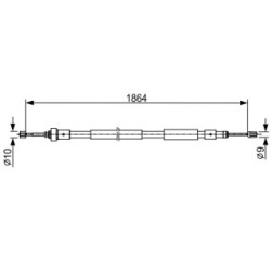 Handbrake Cable BOSCH 1987482408 OE Ref 96 644 407 80