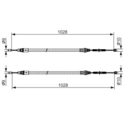 Handbrake Cable BOSCH 1987482423 OE Ref 4514200485
