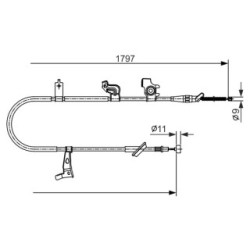Handbrake Cable BOSCH 1987482434 OE Ref 54401-79J00