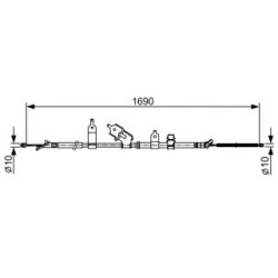 Câble de frein à main BOSCH 1987482443 pour TOYOTA YARIS OE 4642052210