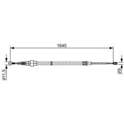 Handbrake Cable BOSCH 1987482451 OE Ref 6Q0 609 721 K