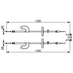 Câble de frein à main BOSCH 1987482459 pour CHEVROLET AVEO OE 95930035