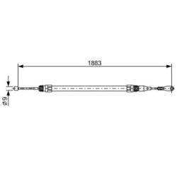 Handbrake Cable BOSCH 1987482497 OE Ref 124 420 36 85