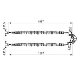 Handbrake Cable BOSCH 1987482537 OE Ref 522453