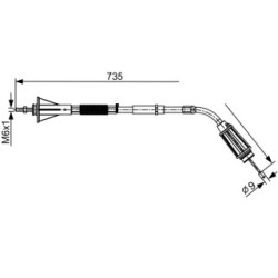 Handbrake Cable BOSCH 1987482554 OE Ref 30794734