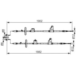 Handbrake Cable BOSCH 1987482562 OE Ref 95297014