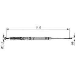Handbrake Cable BOSCH 1987482583 OE Ref 8J0 609 721 E