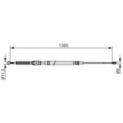Câble de frein à main BOSCH 1987482584 pour AUDI TT OE 8J0609722E