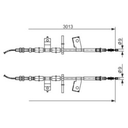 Handbrake Cable BOSCH 1987482585 OE Ref 96 666 925