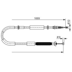 Handbrake Cable BOSCH 1987482588 OE Ref 51718093