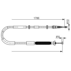 Handbrake Cable BOSCH 1987482589 OE Ref 51702642