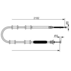 Handbrake Cable BOSCH 1987482594 OE Ref 51882837