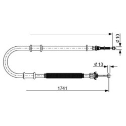 Handbrake Cable BOSCH 1987482599 OE Ref 46745157