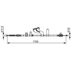 Handbrake Cable BOSCH 1987482654 OE Ref 464300D210