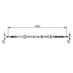 Handbrake Cable BOSCH 1987482661 OE Ref C2S 40786