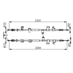 Handbrake Cable BOSCH 1987482667 OE Ref DV612A603DC