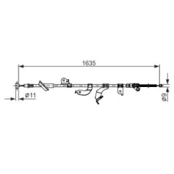Câble de frein à main BOSCH 1987482691 pour SUZUKI SWIFT OE 5440268L00000 BOSCH