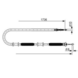 Handbrake Cable BOSCH 1987482700 OE Ref 46835327