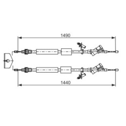 Handbrake Cable BOSCH 1987482721 OE Ref 1366384