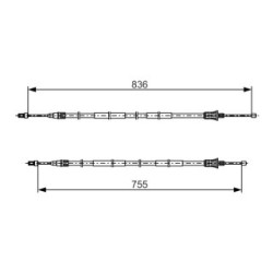 Handbrake Cable BOSCH 1987482800 OE Ref 77 01 478 158