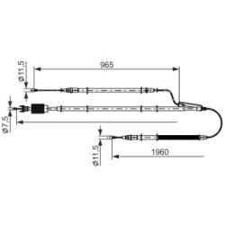 Handbrake Cable BOSCH 1987482805 OE Ref 13355603