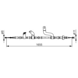 Câble de frein à main BOSCH 1987482848 pour HYUNDAI, KIA ACCENT, RIO OE 597701R000 BOSCH