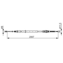 Handbrake Cable BOSCH 1987482869 OE Ref 96 884 809 80